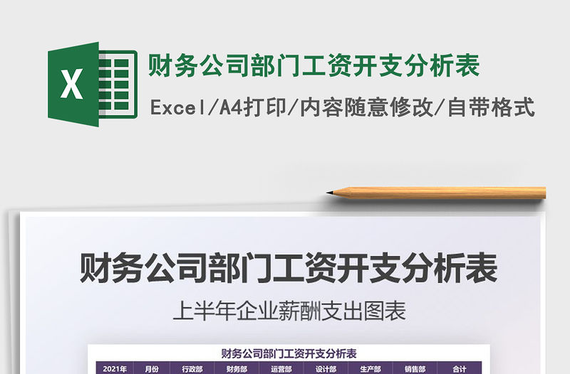 2022財務公司部門工資開支分析表免費下載
