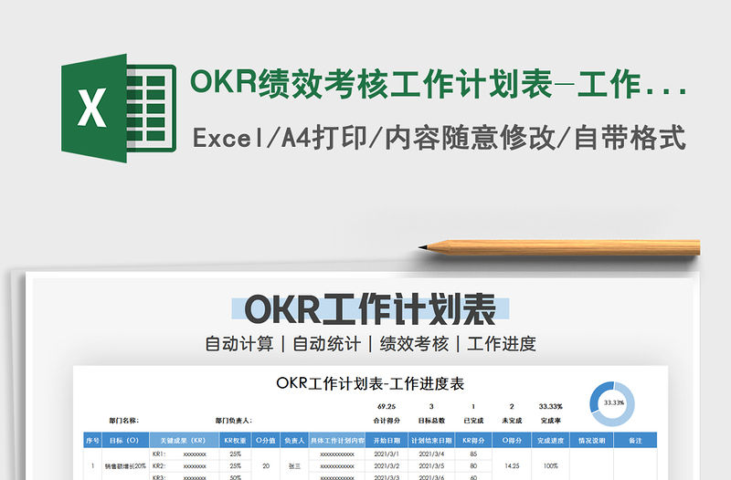 2021OKR績效考核工作計劃表-工作進度表免費下載