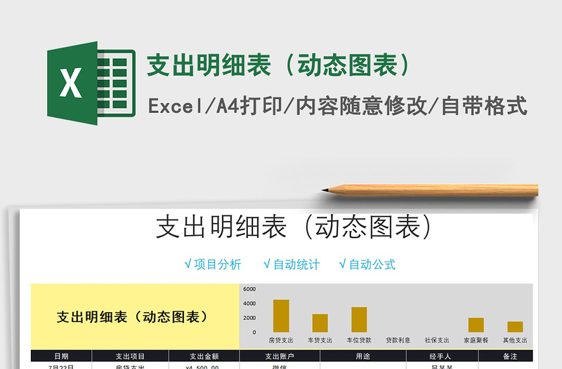 2021年支出明細表(動態(tài)圖表)
