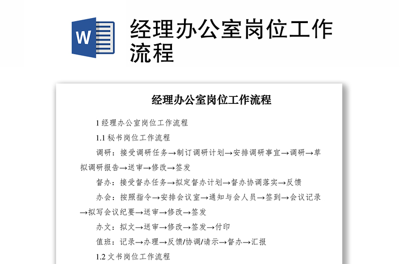 2021經(jīng)理辦公室崗位工作流程