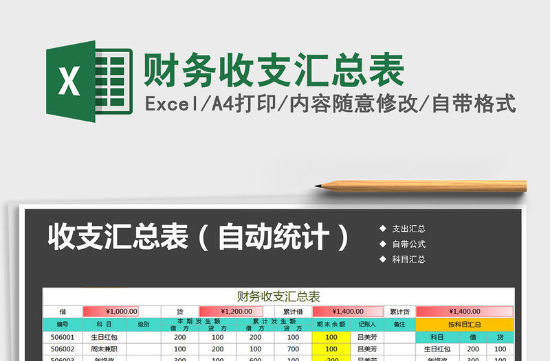 2021年財(cái)務(wù)收支匯總表