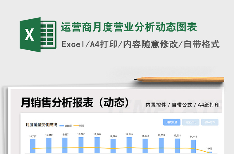 運(yùn)營(yíng)商月度營(yíng)業(yè)分析動(dòng)態(tài)圖表免費(fèi)下載