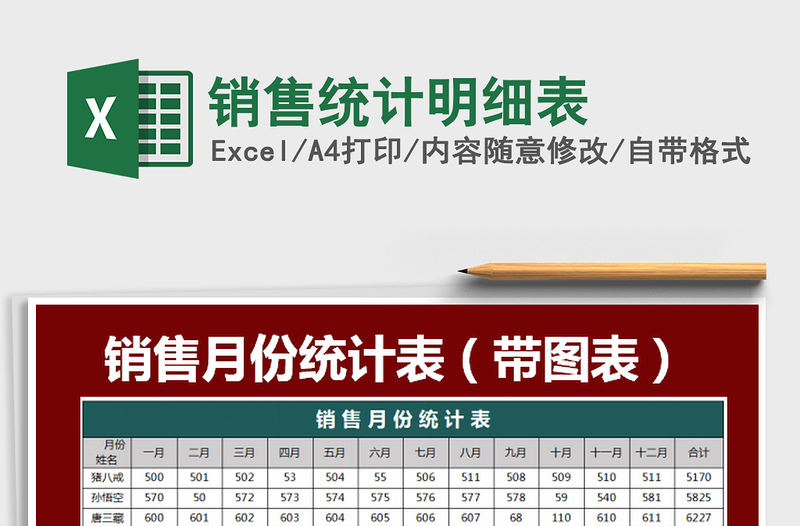 2022銷售統(tǒng)計明細(xì)表免費下載