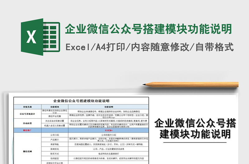 2021年企業(yè)微信公眾號搭建模塊功能說明