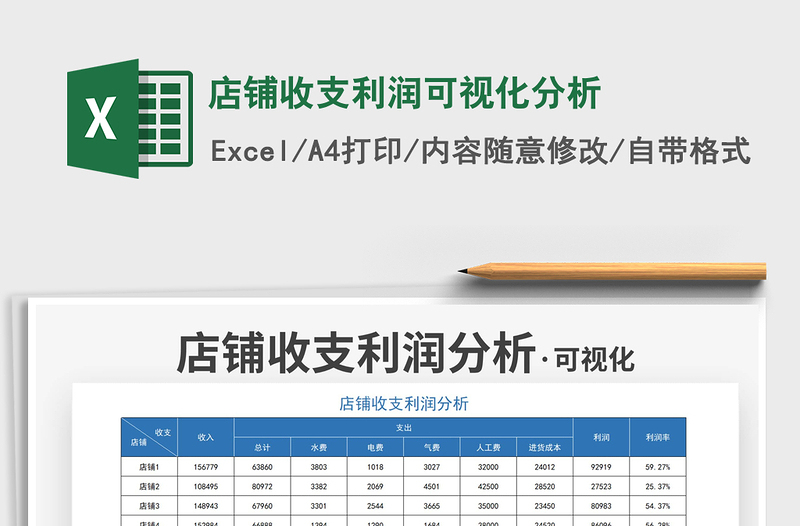 2022店铺收支利润可视化分析免费下载