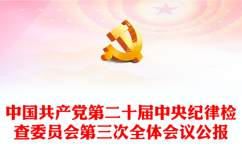精美风中国共产党第二十届中央纪律检查委员会第三次全体会议公报PPT专题课件模板(讲稿)