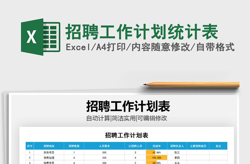 2021年招聘工作計劃統計表
