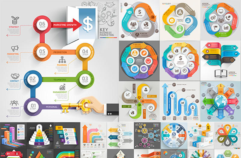 商務信息圖表設計矢量素材