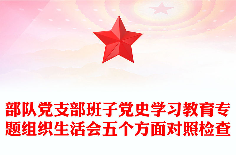 部隊黨支部班子黨史學習教育專題組織生活會五個方面對照檢查
