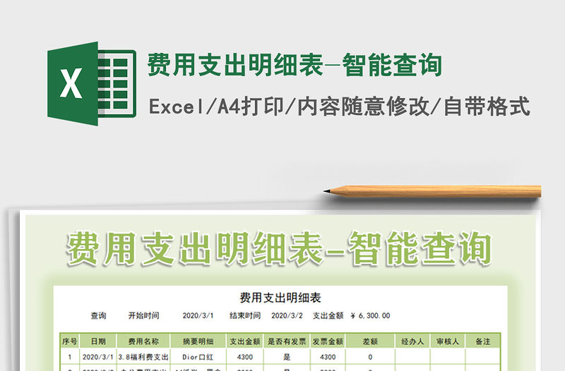 2022費用支出明細表-智能查詢免費下載