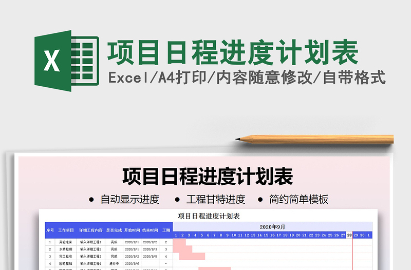 2021年項目日程進度計劃表