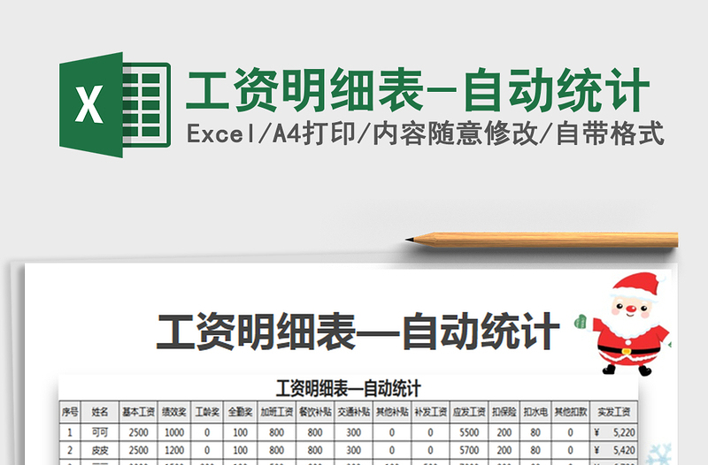 2021年工資明細(xì)表-自動(dòng)統(tǒng)計(jì)