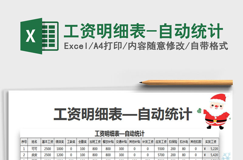 2021年工資明細表-自動統計