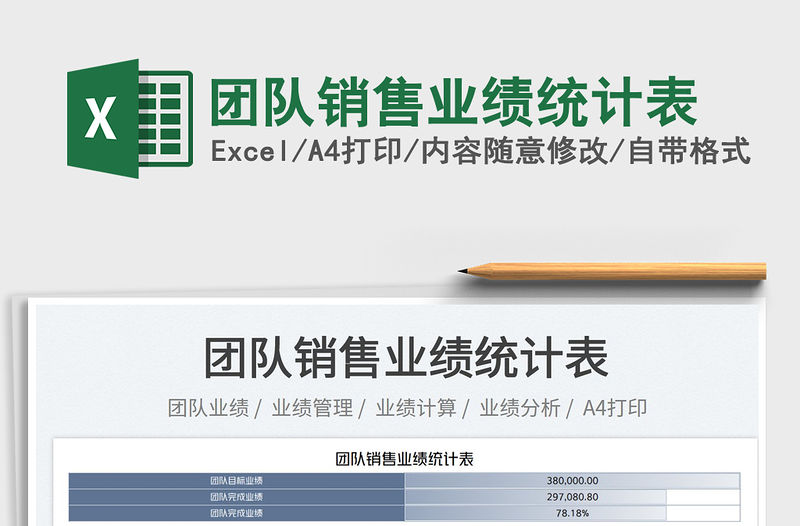 2022團隊銷售業績統計表免費下載