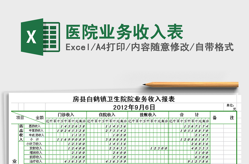 2021年醫(yī)院業(yè)務(wù)收入表