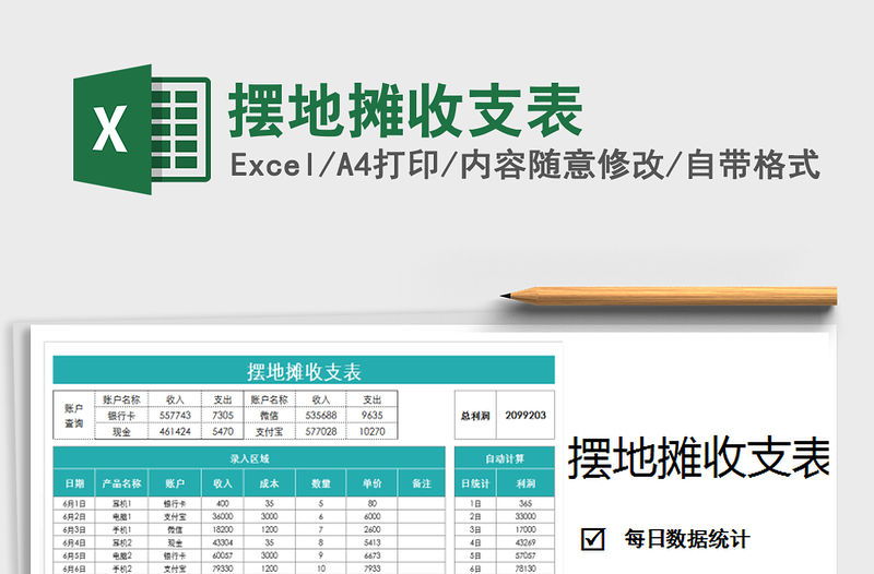 2021年擺地攤收支表