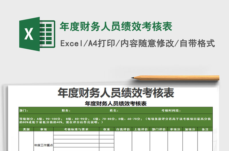 2021年年度財務人員績效考核表