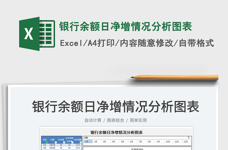 2023銀行余額日凈增情況分析圖表免費下載