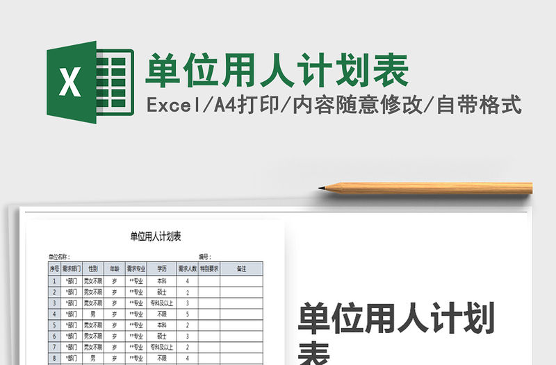 2022年單位用人計劃表免費下載