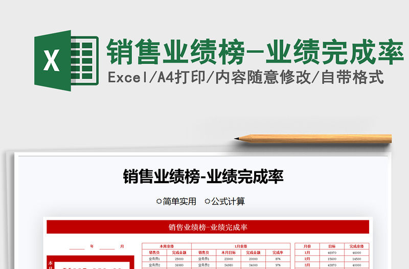 2021年銷售業績榜-業績完成率