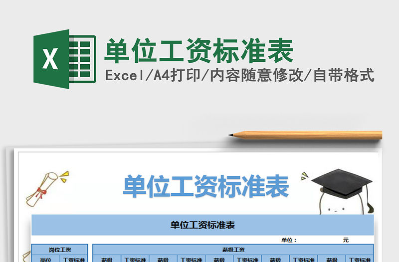 2021年單位工資標準表