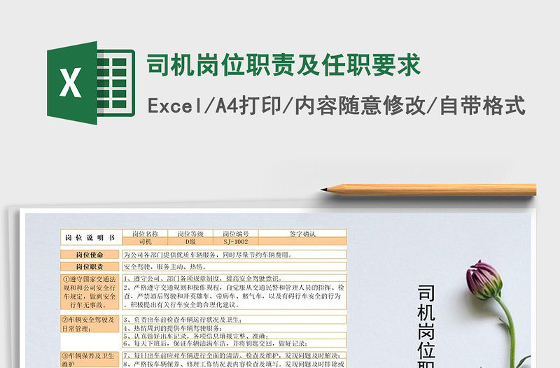 2021司機崗位職責及任職要求免費下載