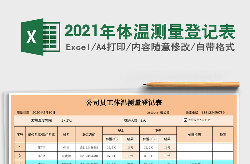 2021年體溫測(cè)量登記表