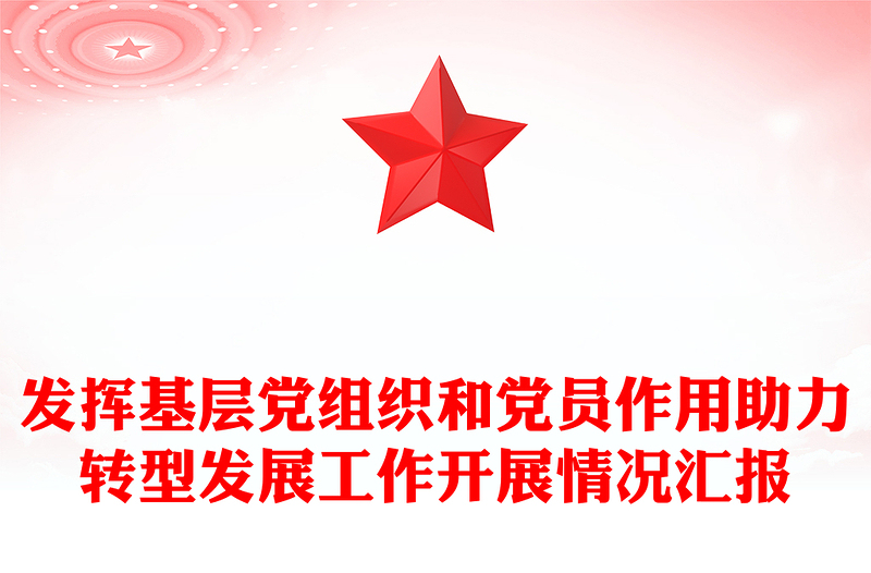 發(fā)揮基層黨組織和黨員作用助力轉(zhuǎn)型發(fā)展工作開展情況匯報(bào)