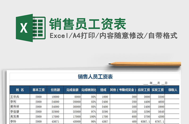 2021年銷售員工資表