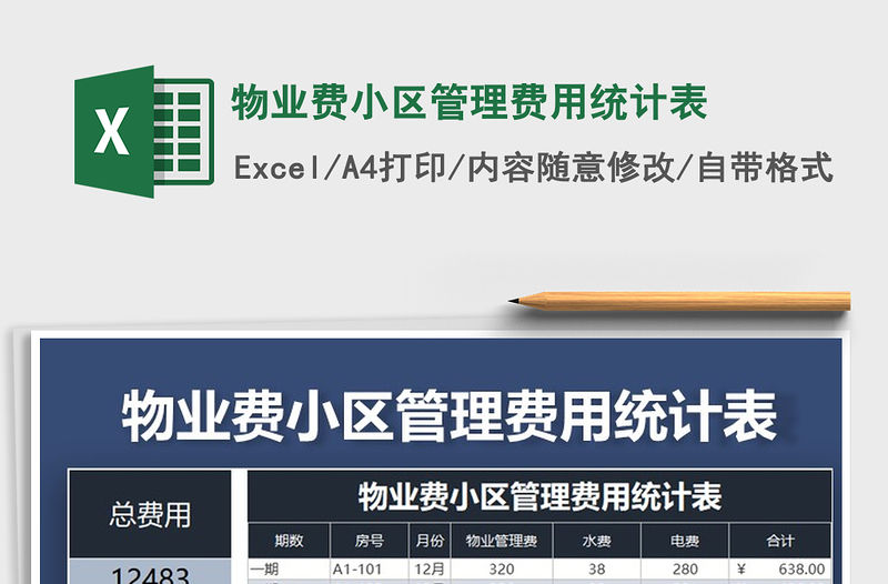 2021年物業費小區管理費用統計表