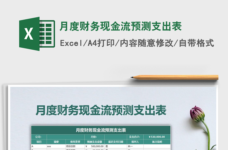 2021年月度財(cái)務(wù)現(xiàn)金流預(yù)測(cè)支出表