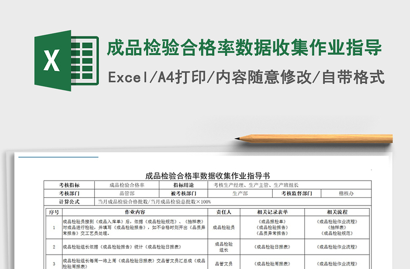 2021年成品檢驗合格率數(shù)據(jù)收集作業(yè)指導(dǎo)