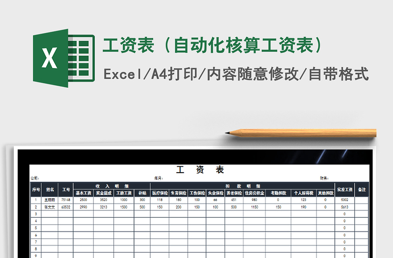 2021年工資表(自動化核算工資表)
