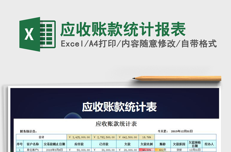 2022應(yīng)收賬款統(tǒng)計(jì)報(bào)表免費(fèi)下載