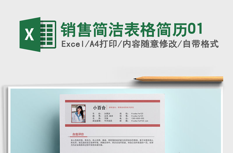 2022年銷售簡潔表格簡歷01免費(fèi)下載