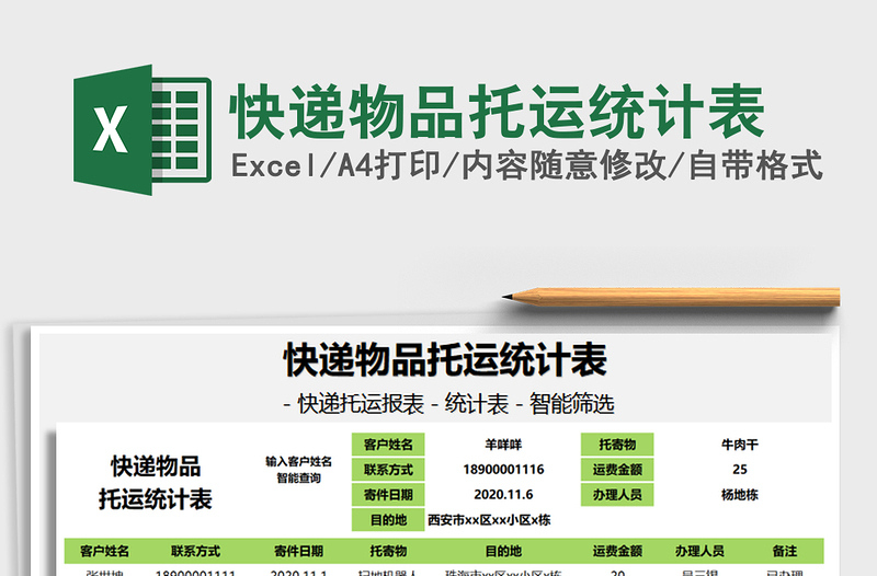 2021年快遞物品托運(yùn)統(tǒng)計(jì)表