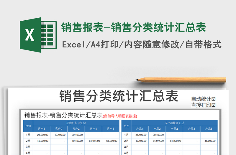 2021年銷售報(bào)表-銷售分類統(tǒng)計(jì)匯總表
