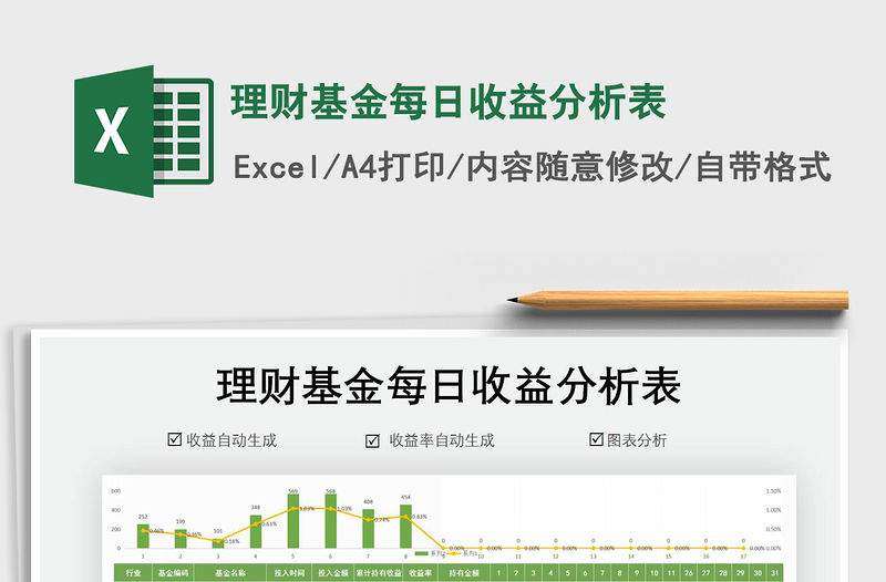 2021年理財(cái)基金每日收益分析表