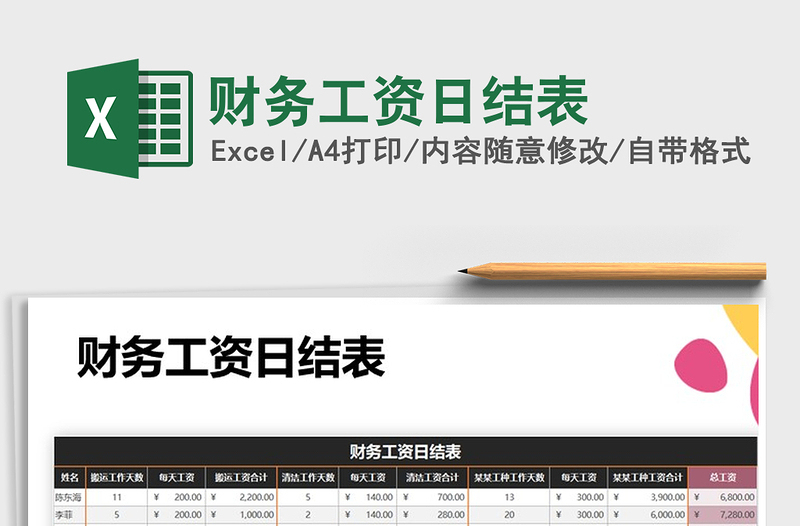 2021年財(cái)務(wù)工資日結(jié)表