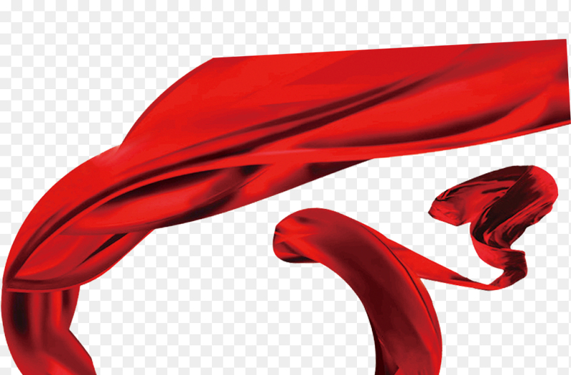 环绕飘扬红绸红丝带党建海报漂浮素材