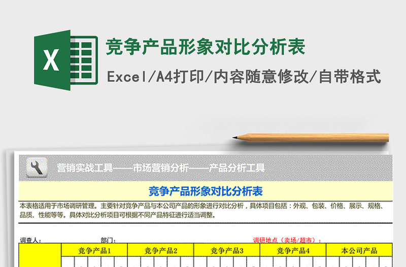 2021年竞争产品形象对比分析表