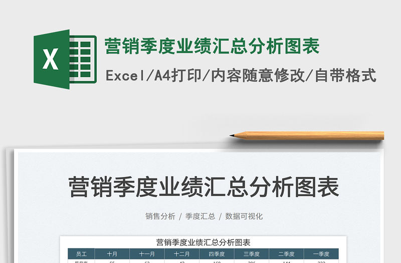 2022營銷季度業績匯總分析圖表免費下載