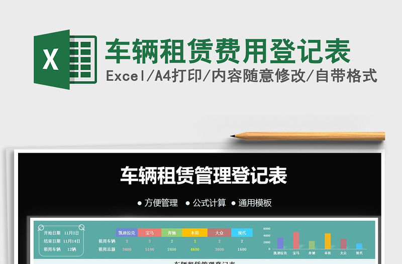 2021年車輛租賃費用登記表