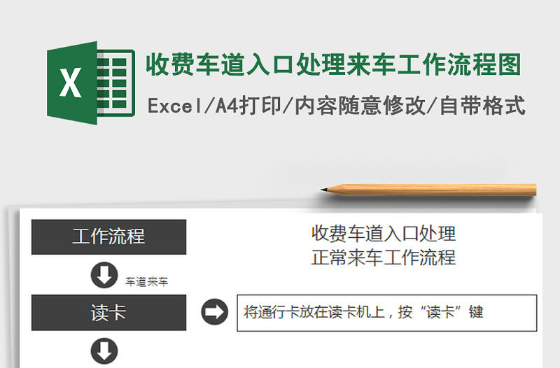 2022年收費車道入口處理來車工作流程圖免費下載
