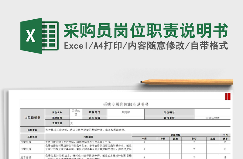 2021年采购员岗位职责说明书