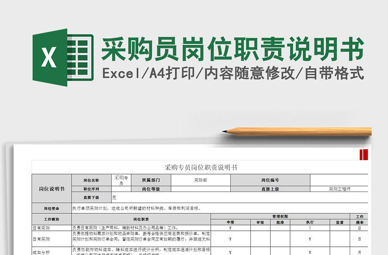 2021年采購員崗位職責說明書