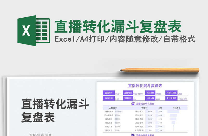 2023直播轉(zhuǎn)化漏斗復(fù)盤表免費(fèi)下載