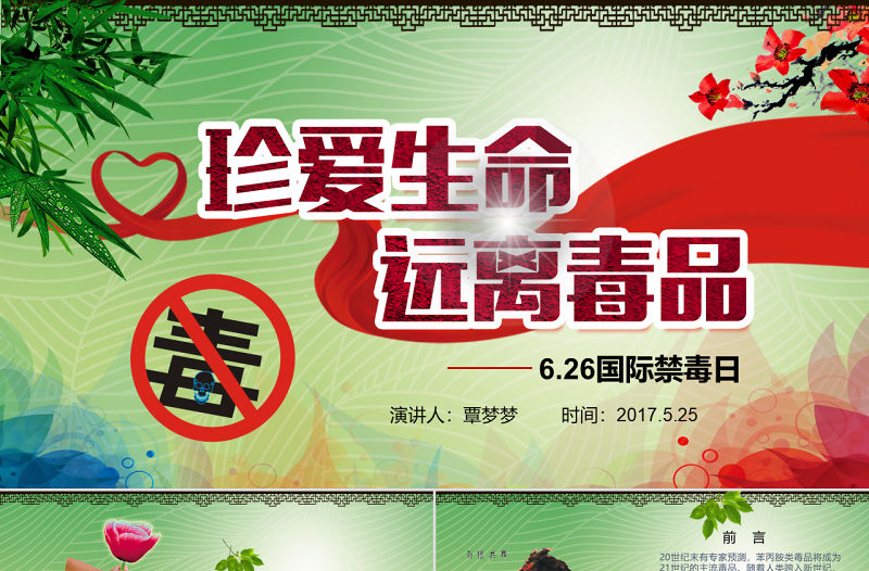國際禁毒日遠離毒品珍愛生命拒絕誘惑禁毒日PPT模板