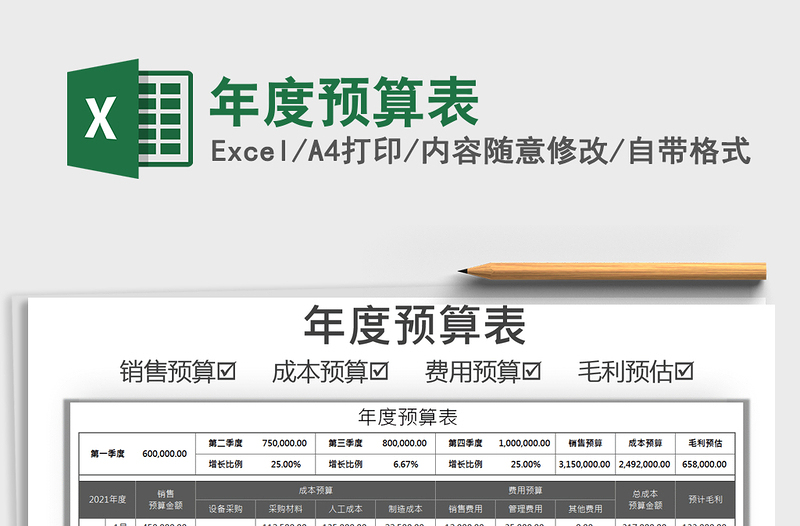 2021年年度預(yù)算表