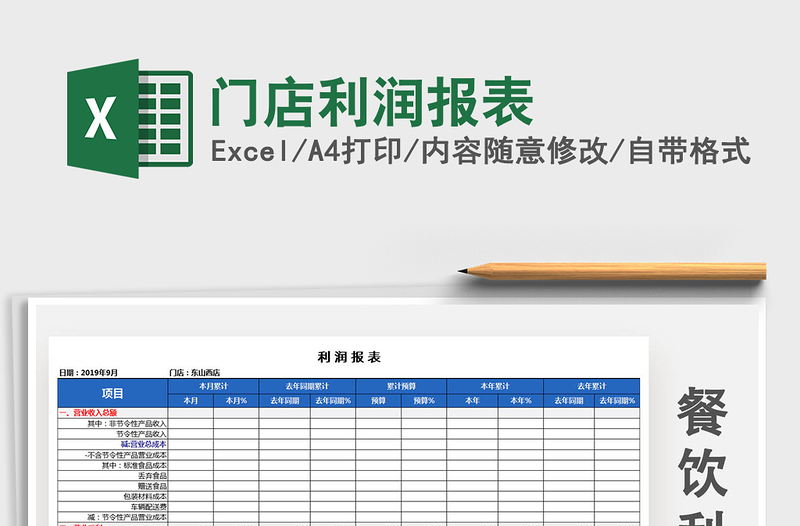 2021年門店利潤報(bào)表